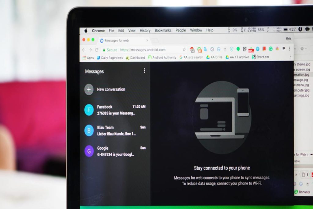 Android messages on pc