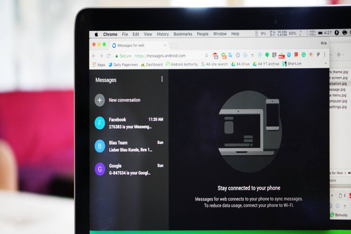 Android messages on pc