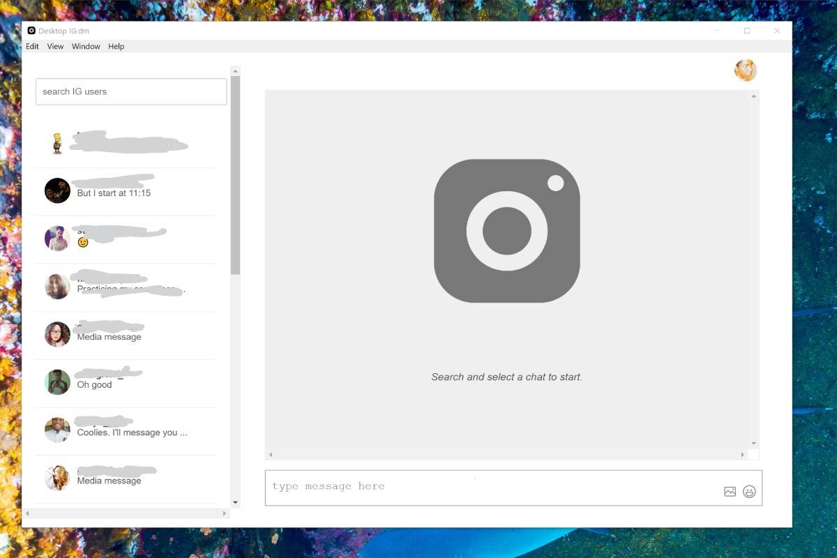 Instagram Message Desktop