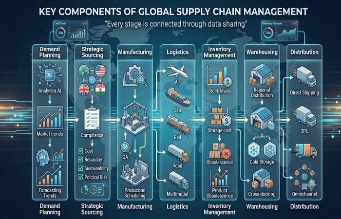 key components of global supply chain management
