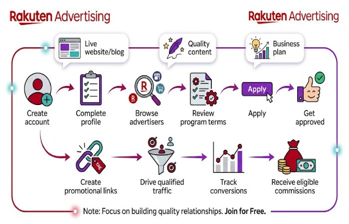 how rakuten advertising works_ publisher workflow